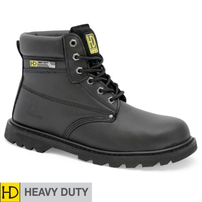 Heavy Duty Black Goodyear Welted Safety Boot - HD22P
